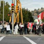 Protest outside the RCMP detachment in Kelowna to save Edgewood ostriches Oct. 20.